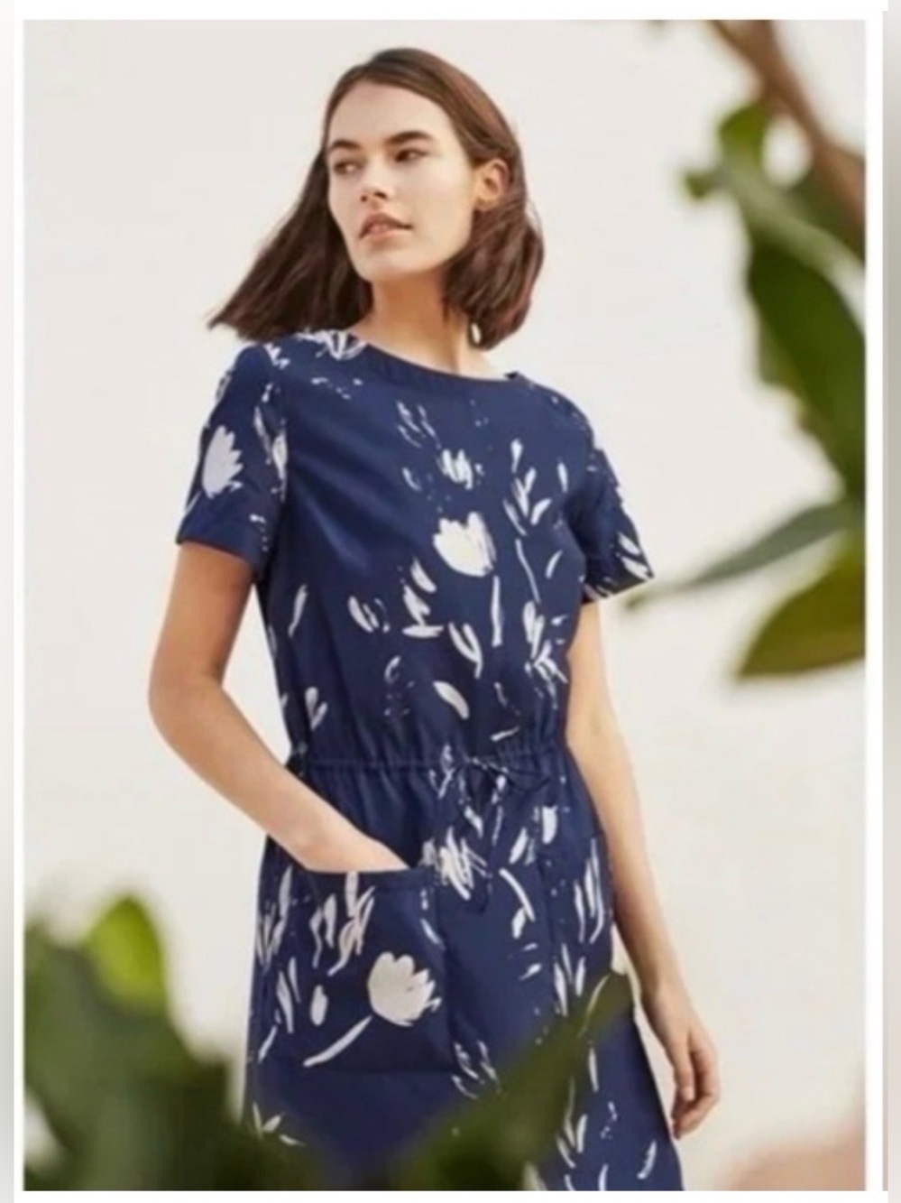 Cuyana Blue Floral shift dress Size XS GUC